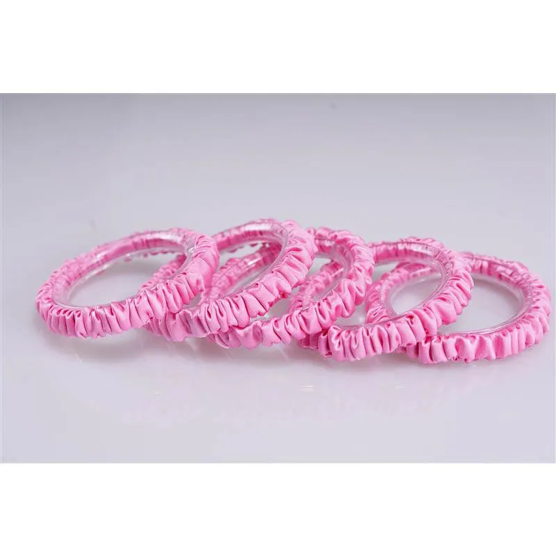 Light Rose Pink silk scrunchies mini