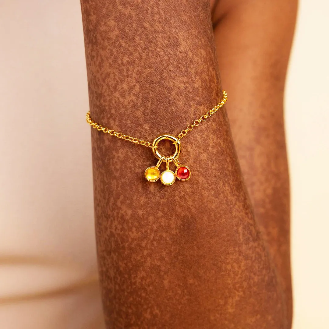 Luxe4348 - Birthstone Necklace, Bracelet, Earrings