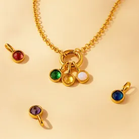 Luxe4348 - Birthstone Necklace, Bracelet, Earrings