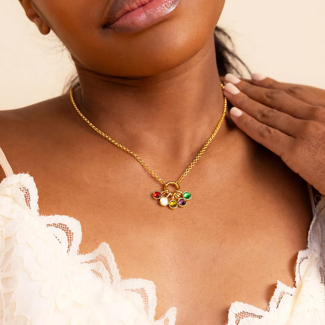Luxe4348 - Birthstone Necklace, Bracelet, Earrings