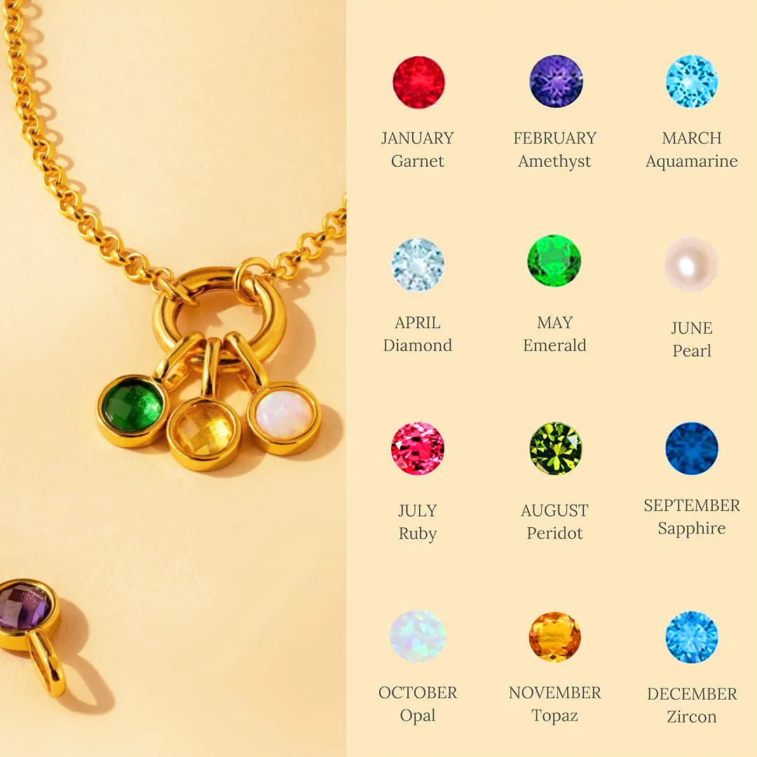 Luxe4348 - Birthstone Necklace, Bracelet, Earrings