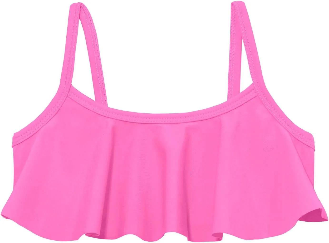 Made in USA Girls Flounce Bikini Top UPF50  Sun Protection Toddler Bathing Suit Rash Guard for Beach Pool Swimwear
