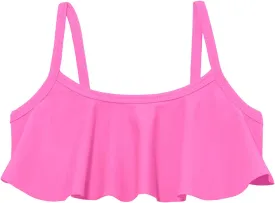 Made in USA Girls Flounce Bikini Top UPF50  Sun Protection Toddler Bathing Suit Rash Guard for Beach Pool Swimwear