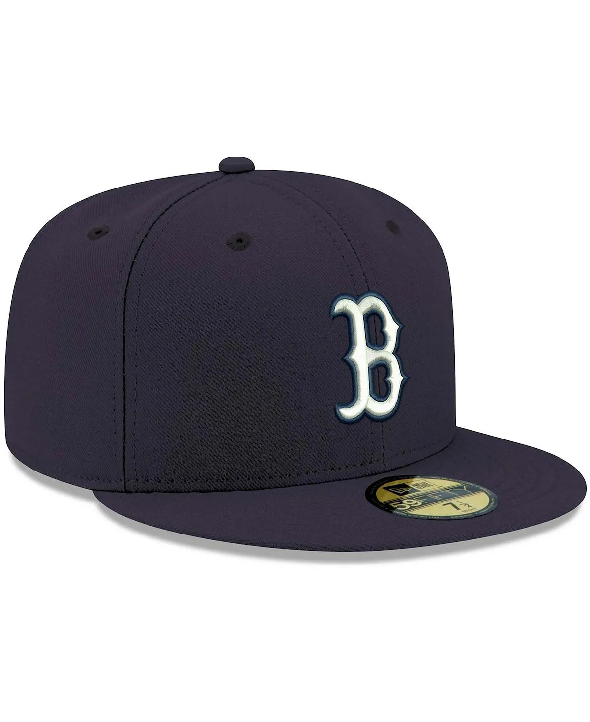 Men's Navy Blue Boston Red Sox Logo Cap White 59FIFTY Fitted Cap New Era