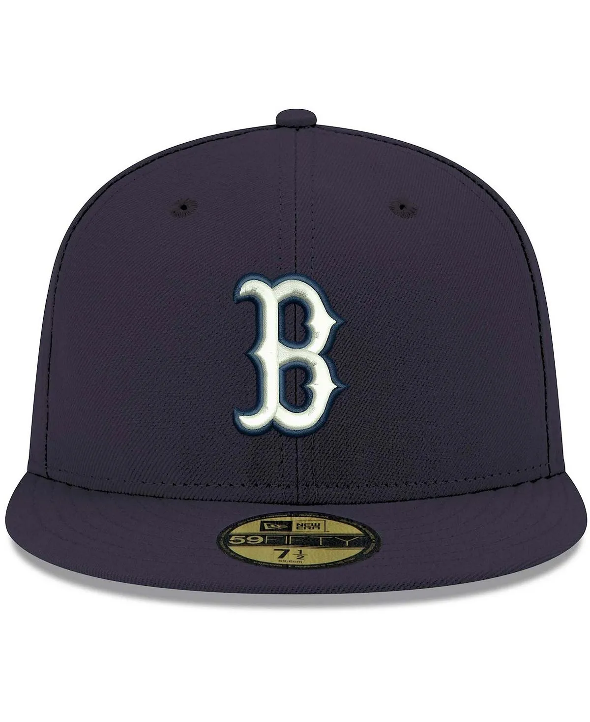 Men's Navy Blue Boston Red Sox Logo Cap White 59FIFTY Fitted Cap New Era