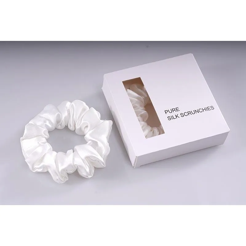 Midi Silk Scrunchies White - Dropshipping