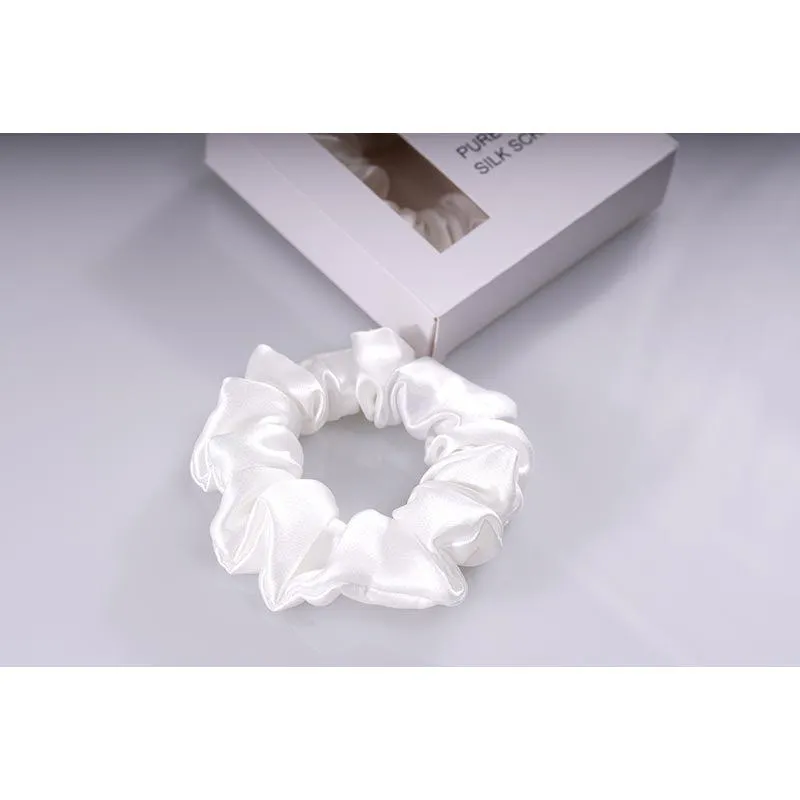 Midi Silk Scrunchies White - Dropshipping
