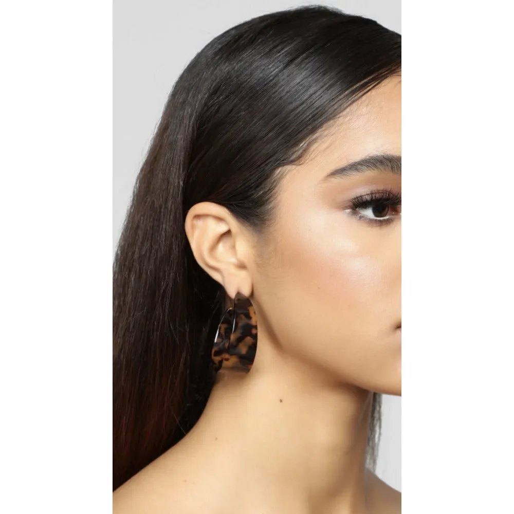 Moon Crest Hoop Earrings - Multi