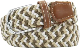 Multicolored Elastic Woven Golf Belts Casual Braided Stretch Belt for Men and Women