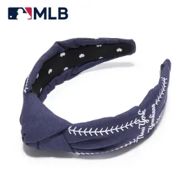 NY YANKEES LELE SADOUGHI / MLB NAVY EMBROIDERED KNOTTED HEADBAND