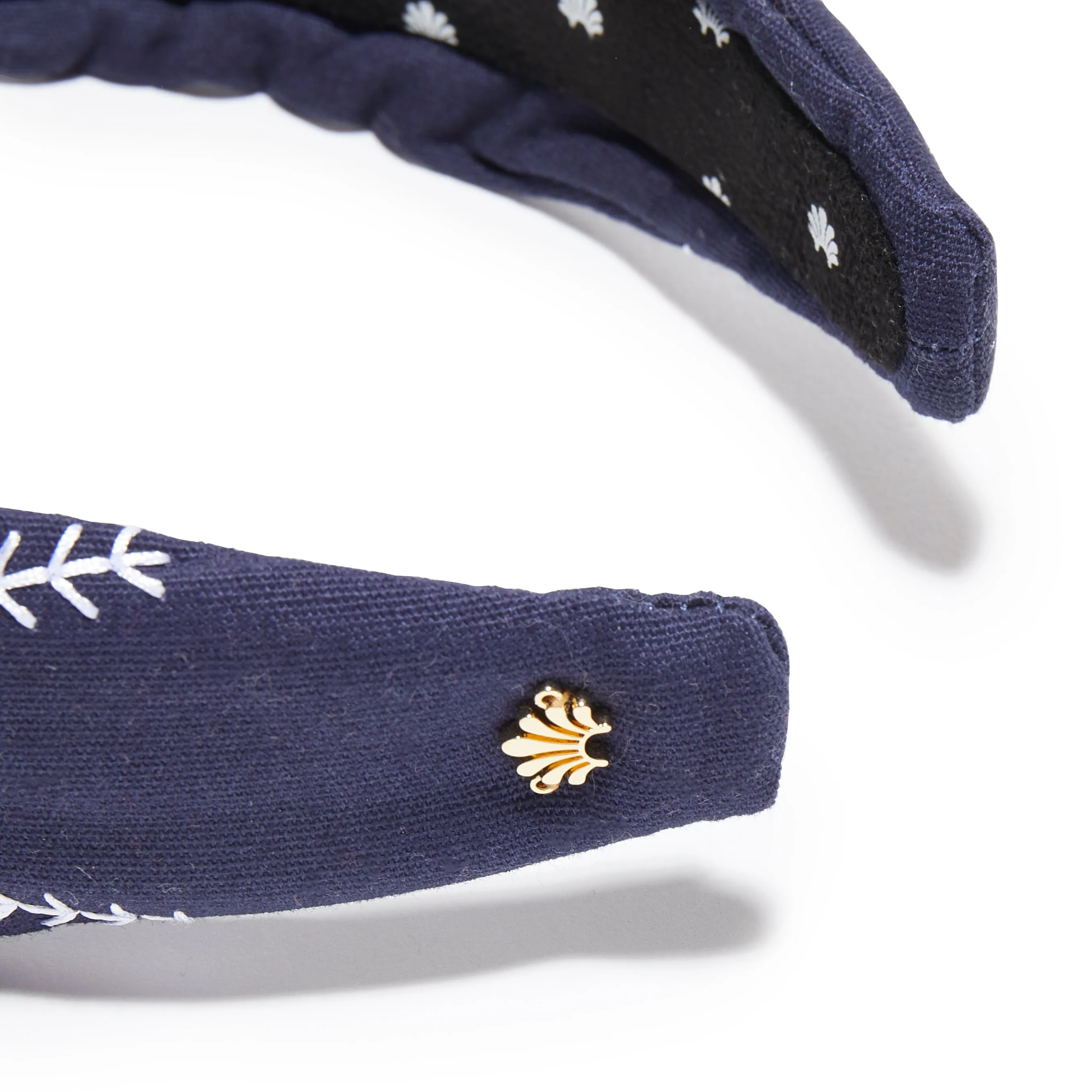 NY YANKEES LELE SADOUGHI / MLB NAVY EMBROIDERED KNOTTED HEADBAND