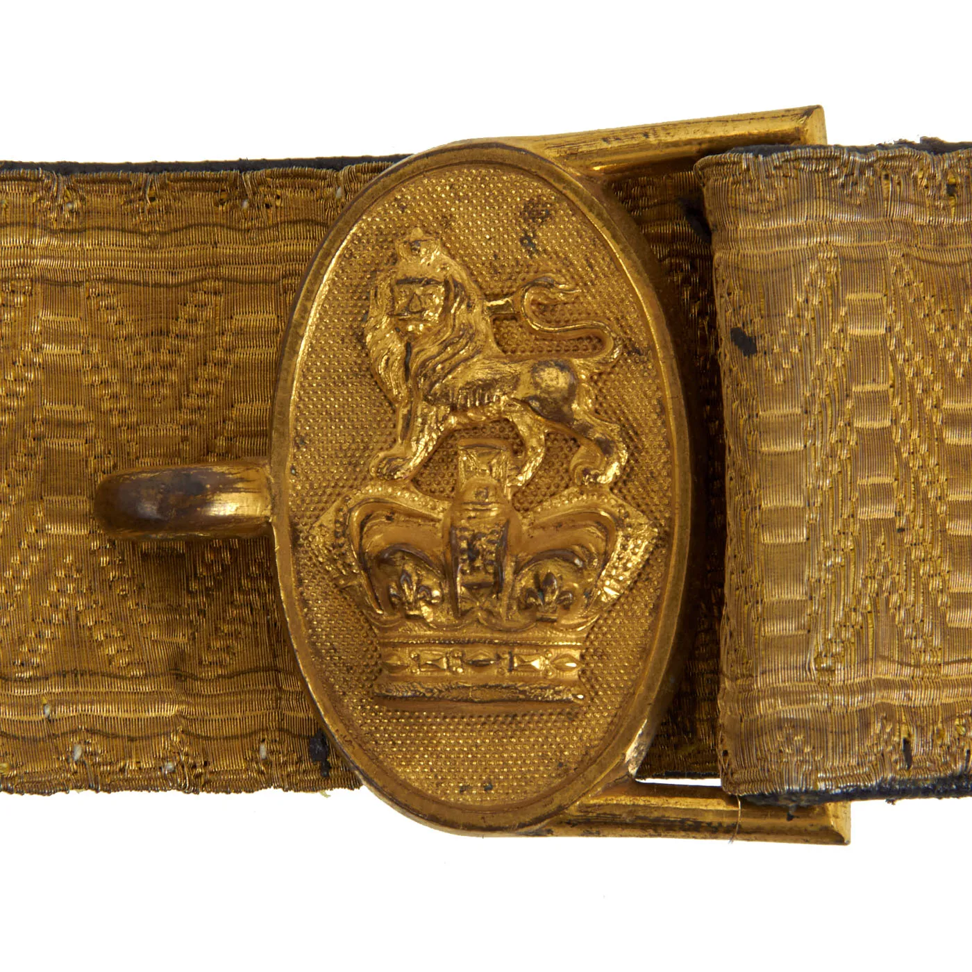 Original British Victorian Era Royal Artillery Officer's "Gimp" Leather Waist Belt