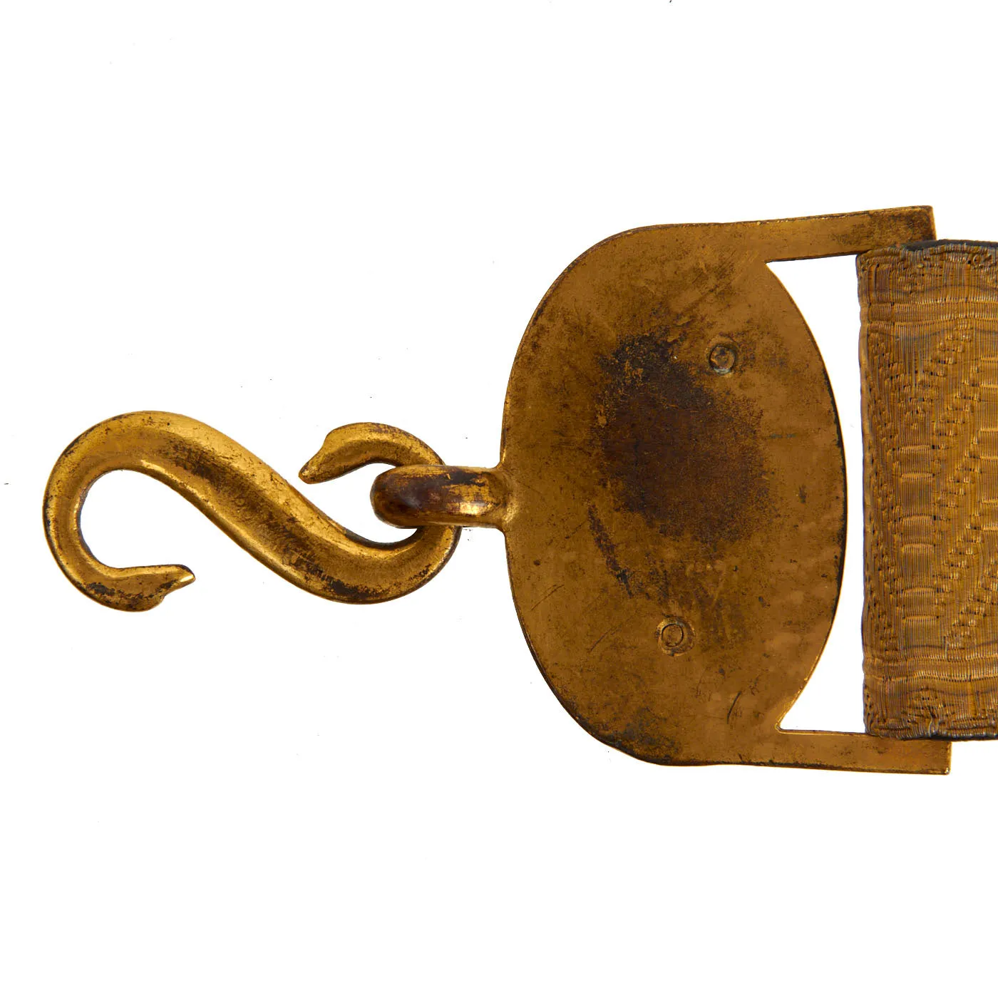Original British Victorian Era Royal Artillery Officer's "Gimp" Leather Waist Belt