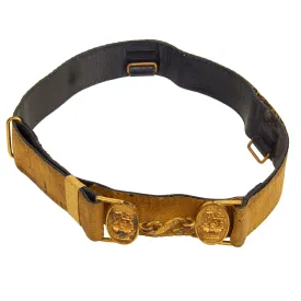 Original British Victorian Era Royal Artillery Officer's "Gimp" Leather Waist Belt