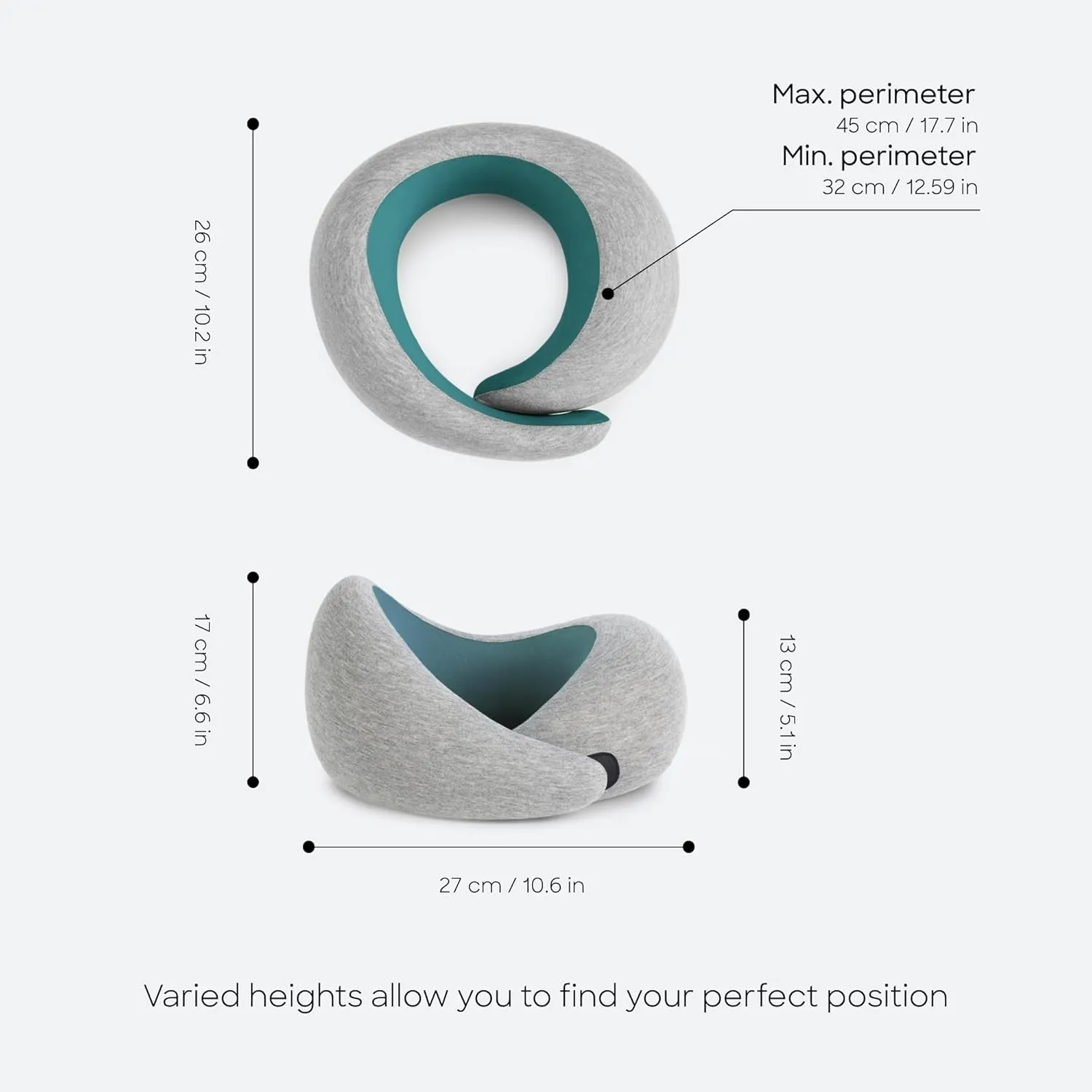 Ostrichpillow Go Neck Pillow, Travel Pillows for Airplanes, Premium Memory Foam Travel Pillow, 360 Ergonomic Design, Asymmetrical Sides, Travel Bag Included, Washable Modal Cover
