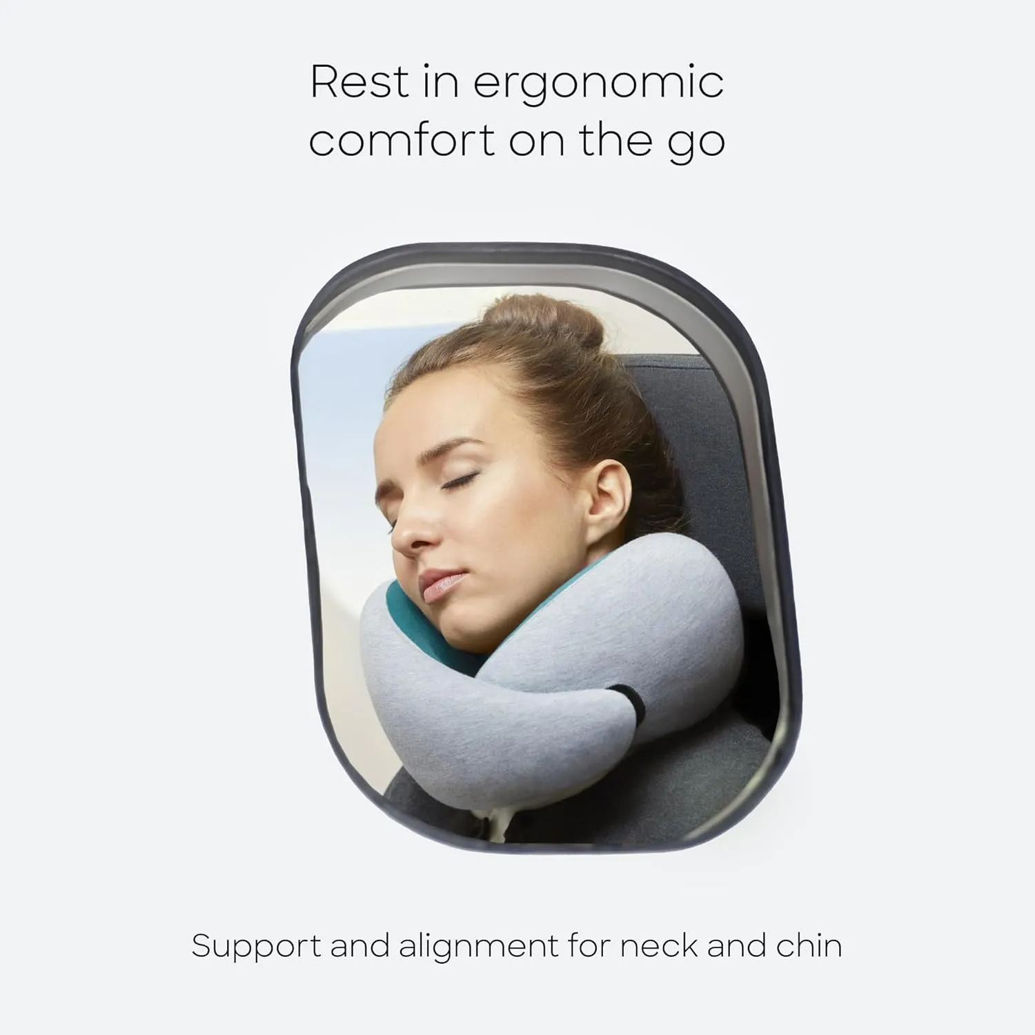 Ostrichpillow Go Neck Pillow, Travel Pillows for Airplanes, Premium Memory Foam Travel Pillow, 360 Ergonomic Design, Asymmetrical Sides, Travel Bag Included, Washable Modal Cover