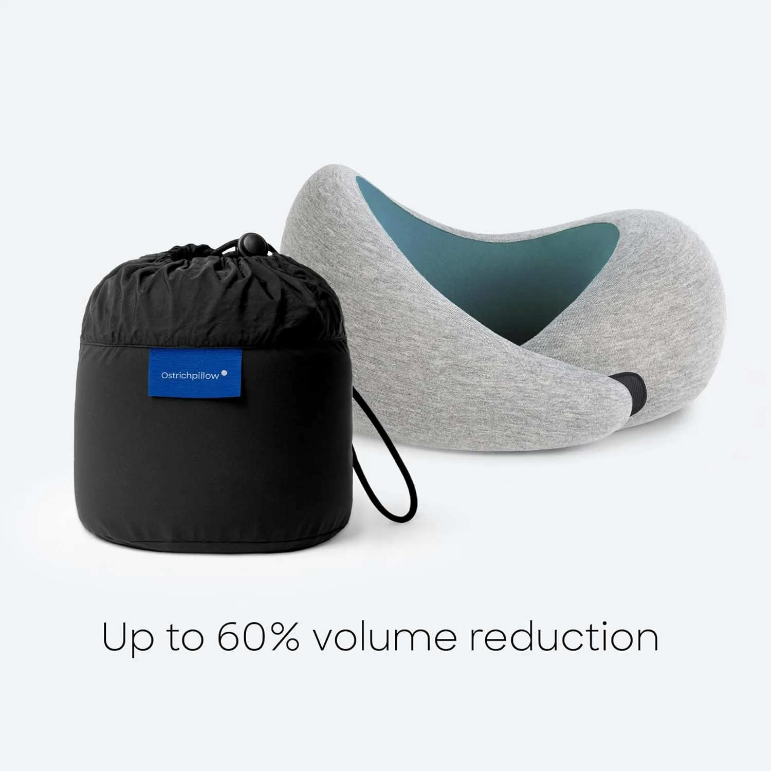 Ostrichpillow Go Neck Pillow, Travel Pillows for Airplanes, Premium Memory Foam Travel Pillow, 360 Ergonomic Design, Asymmetrical Sides, Travel Bag Included, Washable Modal Cover