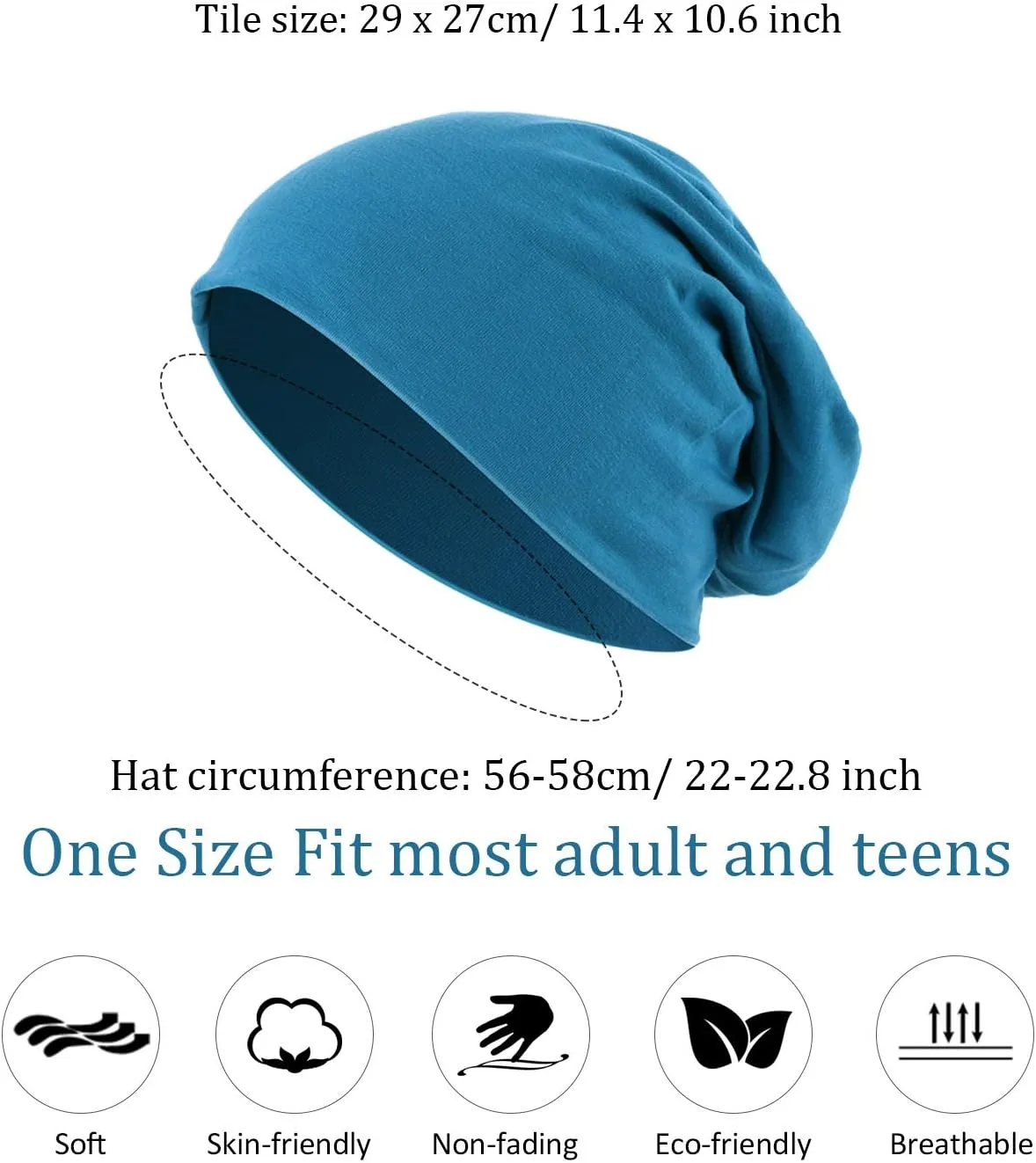 Outus 4 Pieces Thin Knit Slouchy Cap Beanies Hat Unisex Hip-Hop Sleep Cap Dwarf Hat