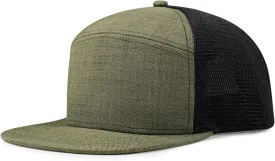 Oversize XXL Blank Flatbill Mesh Snapback Cap Extra Large 6 Panel Camper Style Hat for Men Big Head 23.6"-25.6"