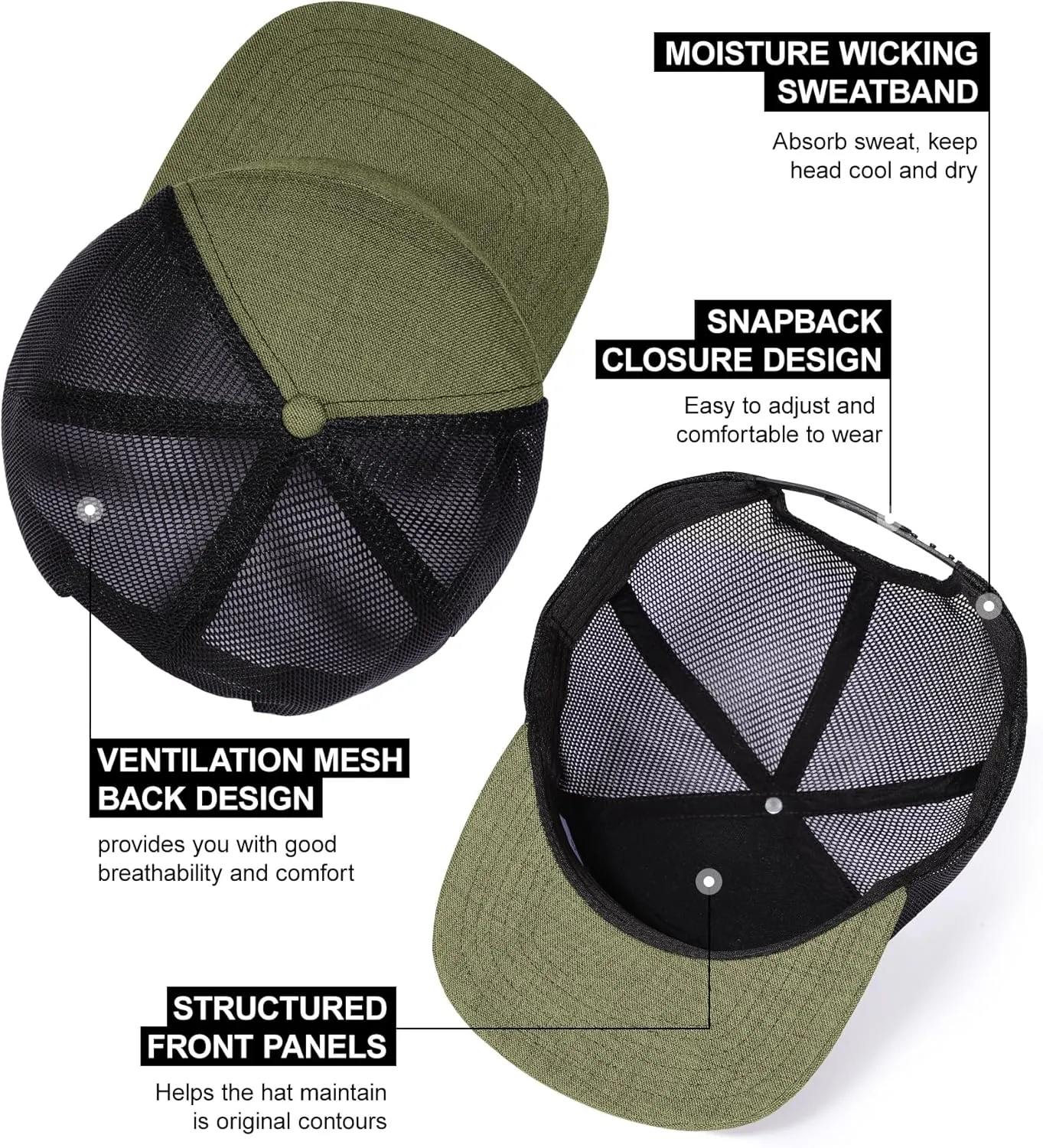 Oversize XXL Blank Flatbill Mesh Snapback Cap Extra Large 6 Panel Camper Style Hat for Men Big Head 23.6"-25.6"