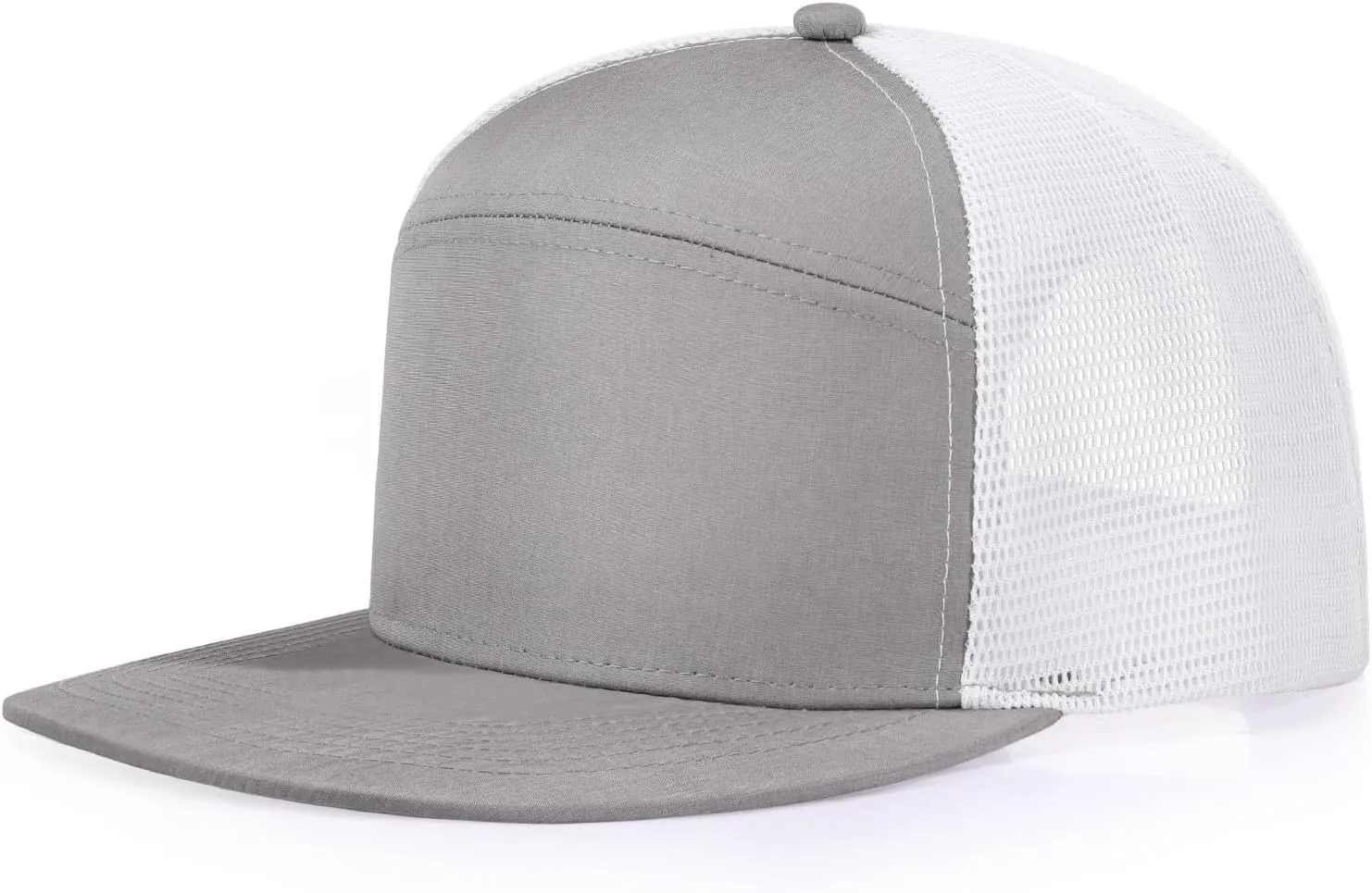 Oversize XXL Blank Flatbill Mesh Snapback Cap Extra Large 6 Panel Camper Style Hat for Men Big Head 23.6"-25.6"