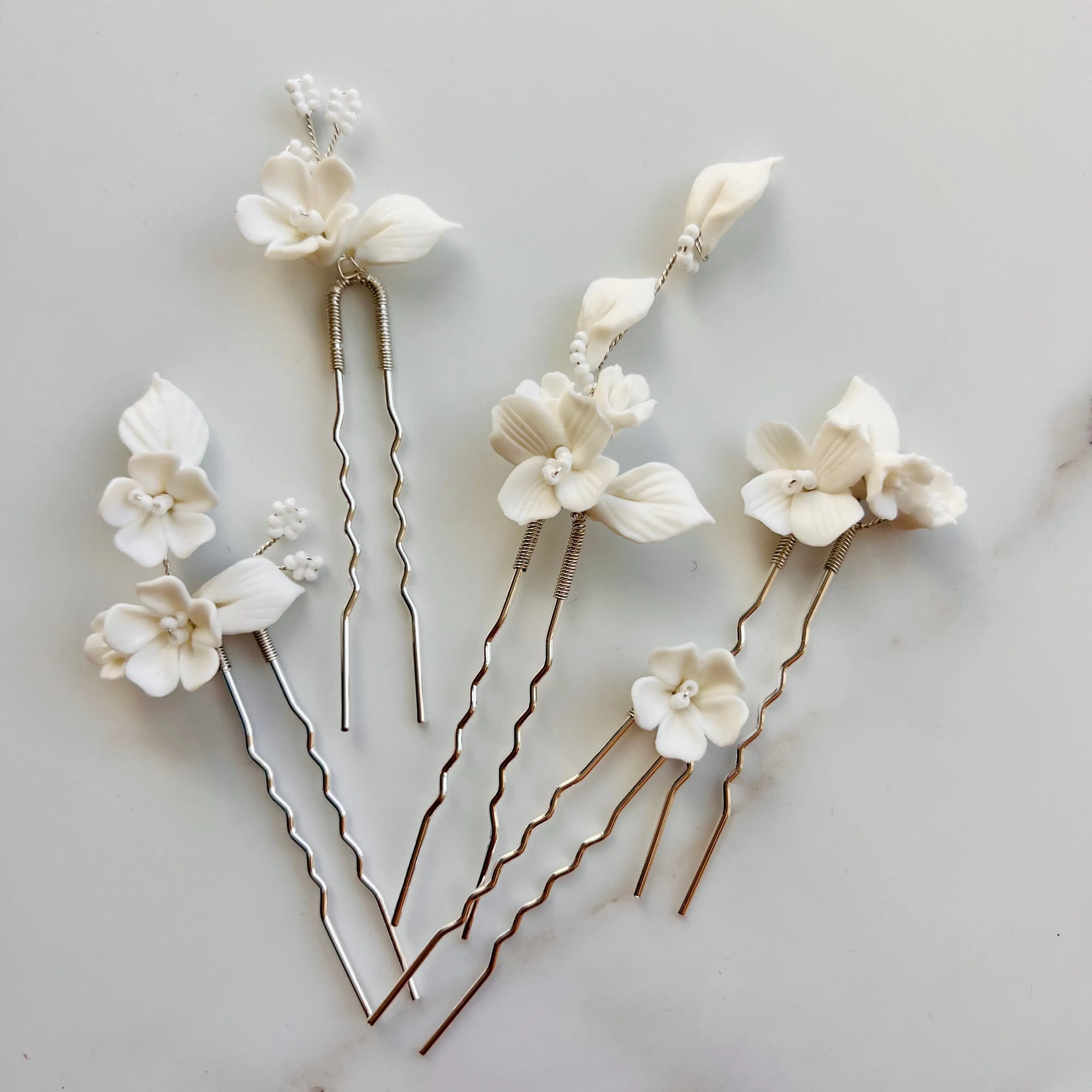 P218 clay hair pin set