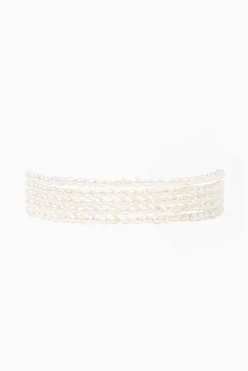 Pearl Naked Wrap Bracelet White