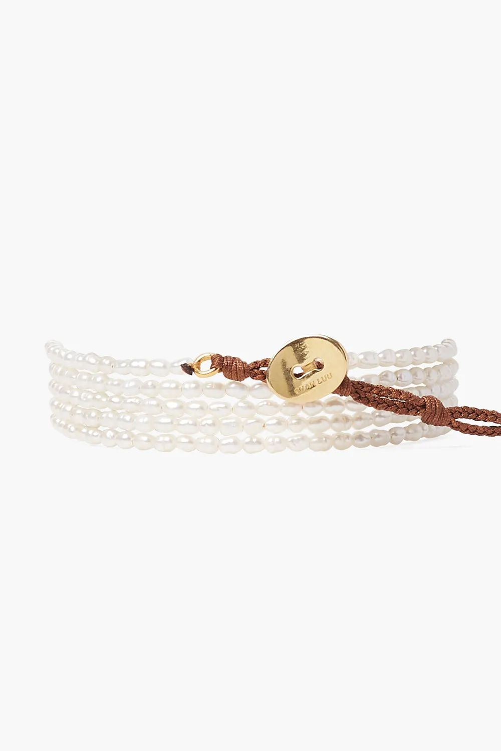 Pearl Naked Wrap Bracelet White