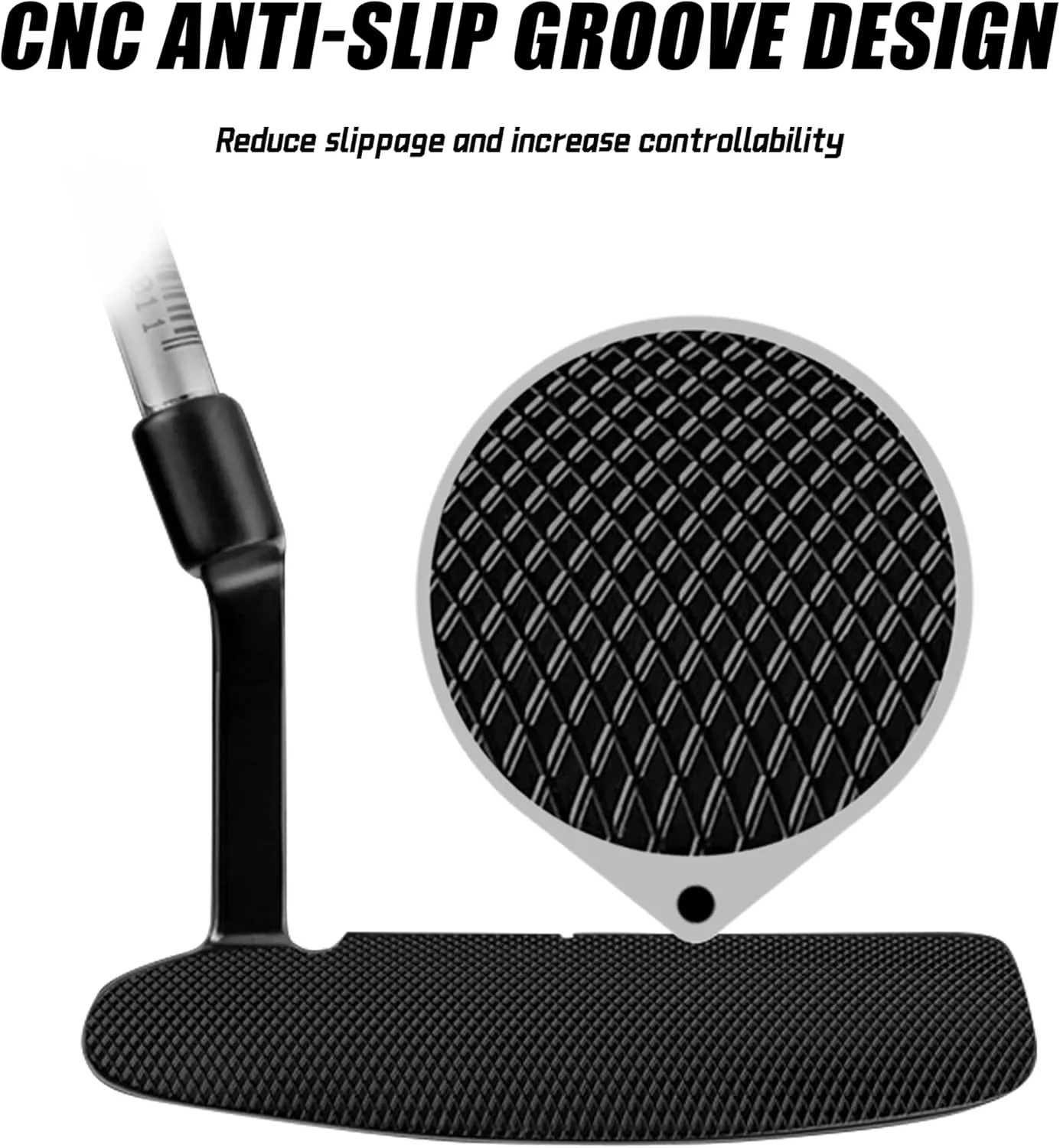 PGM Men's Left-Handed Putter - 950 Steel Shaft, Stainless Steel Head - Easy Flop Shots