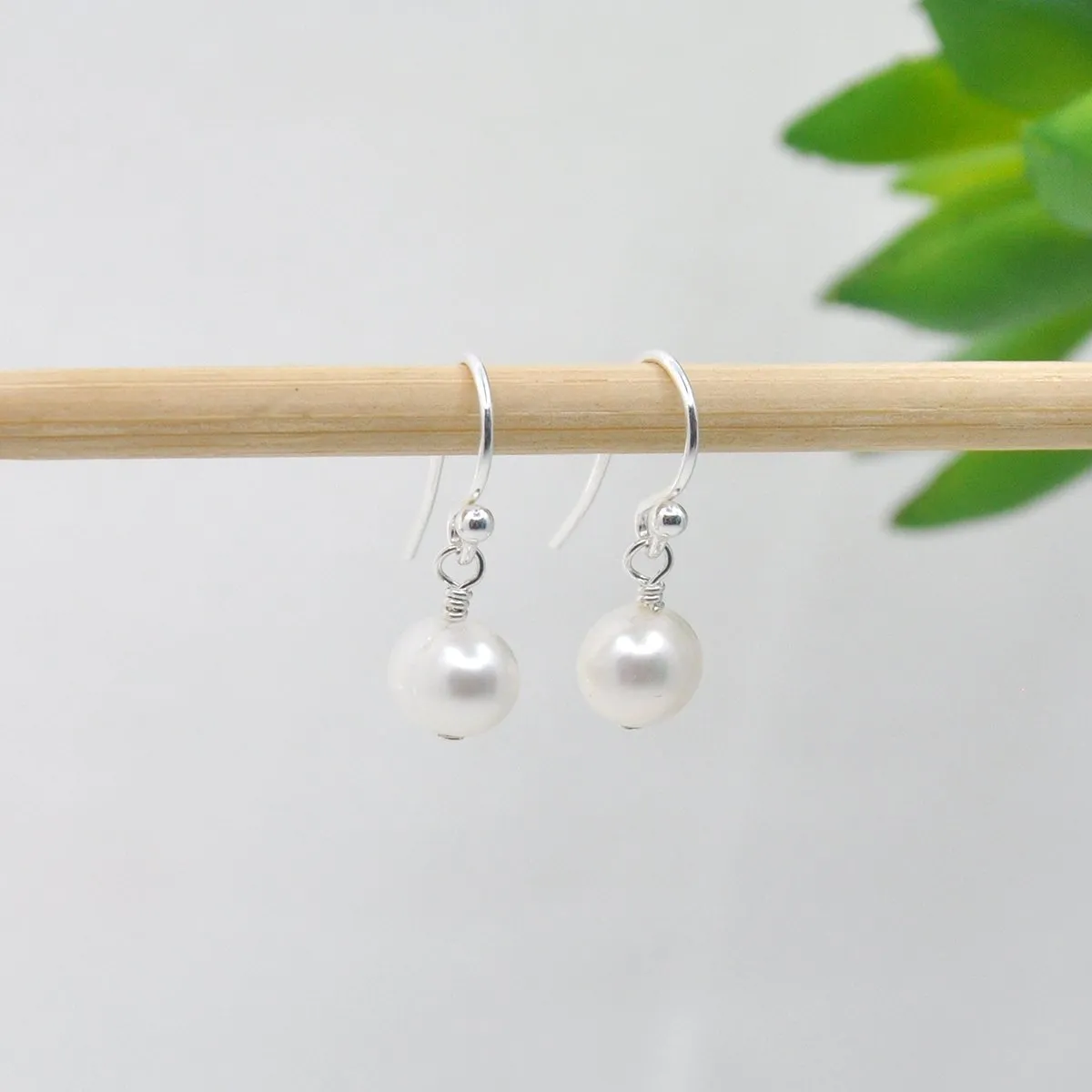 Pink Freshwater Pearl Drop Earrings