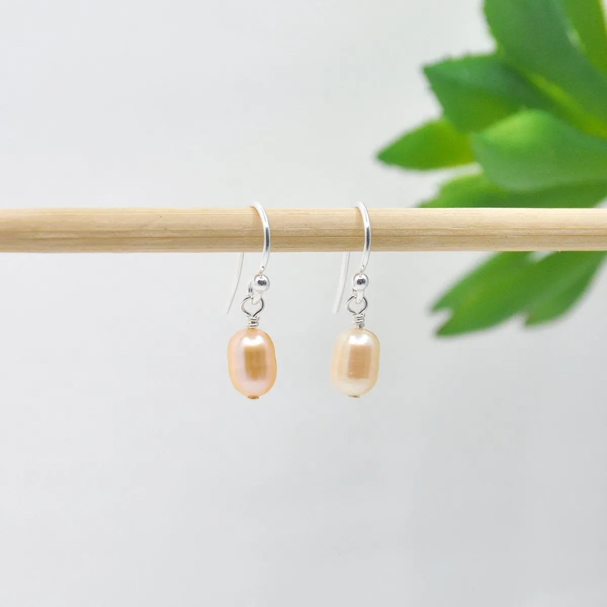 Pink Freshwater Pearl Drop Earrings