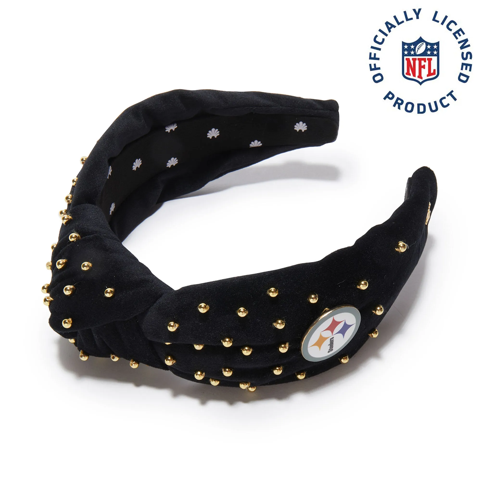 PITTSBURGH STEELERS LELE SADOUGHI X NFL JET EMBELLISHED KNOTTED HEADBAND