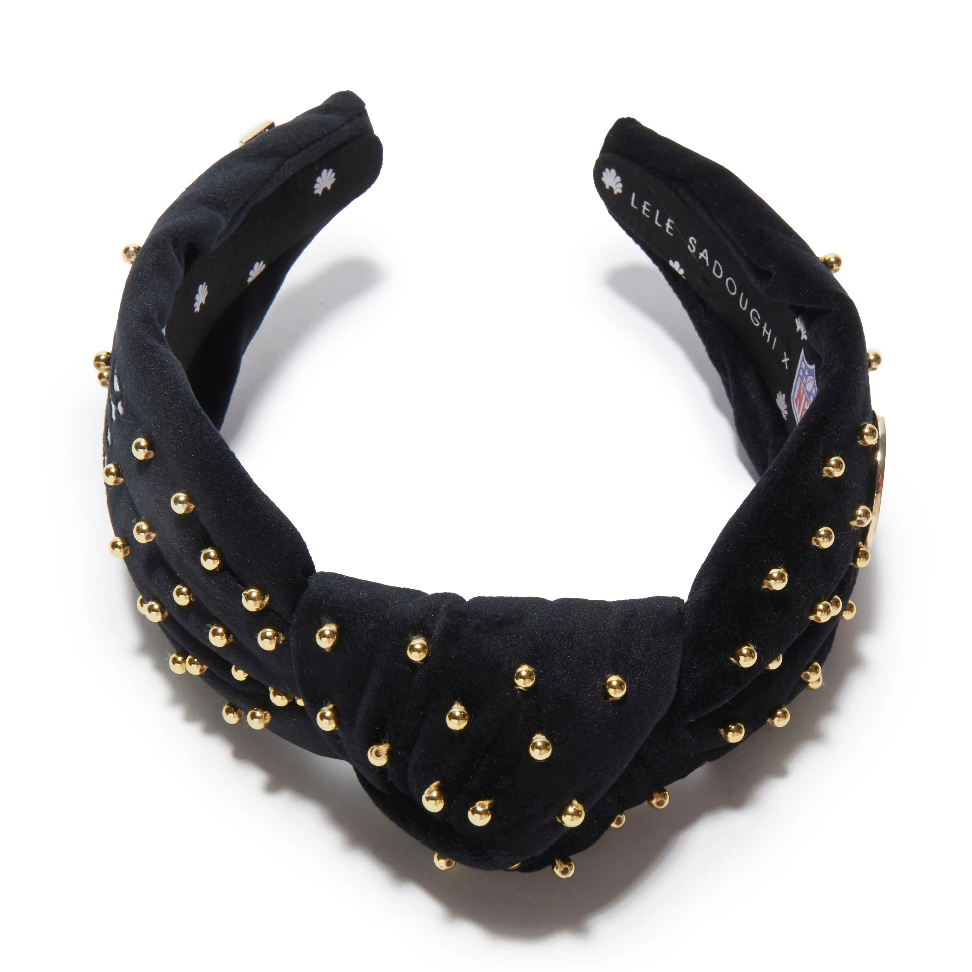 PITTSBURGH STEELERS LELE SADOUGHI X NFL JET EMBELLISHED KNOTTED HEADBAND