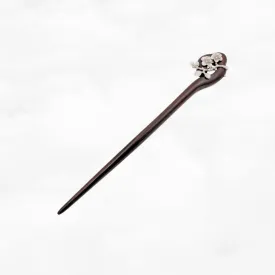 Plum Blossom Wood Hair Stick Silver