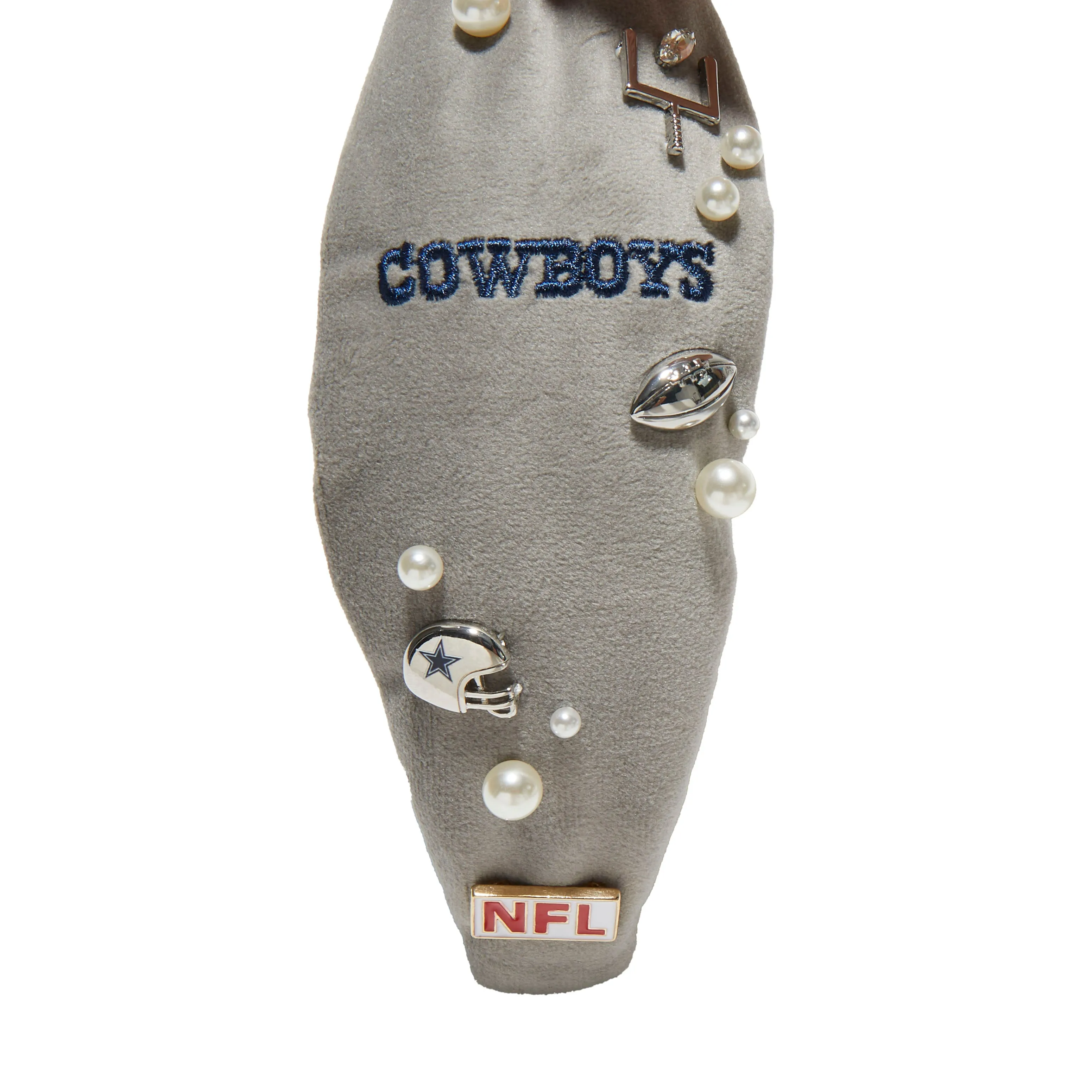 *PRE-ORDER* DALLAS COWBOYS LELE SADOUGHI X NFL GREY EMBELLISHED KNOTTED HEADBAND