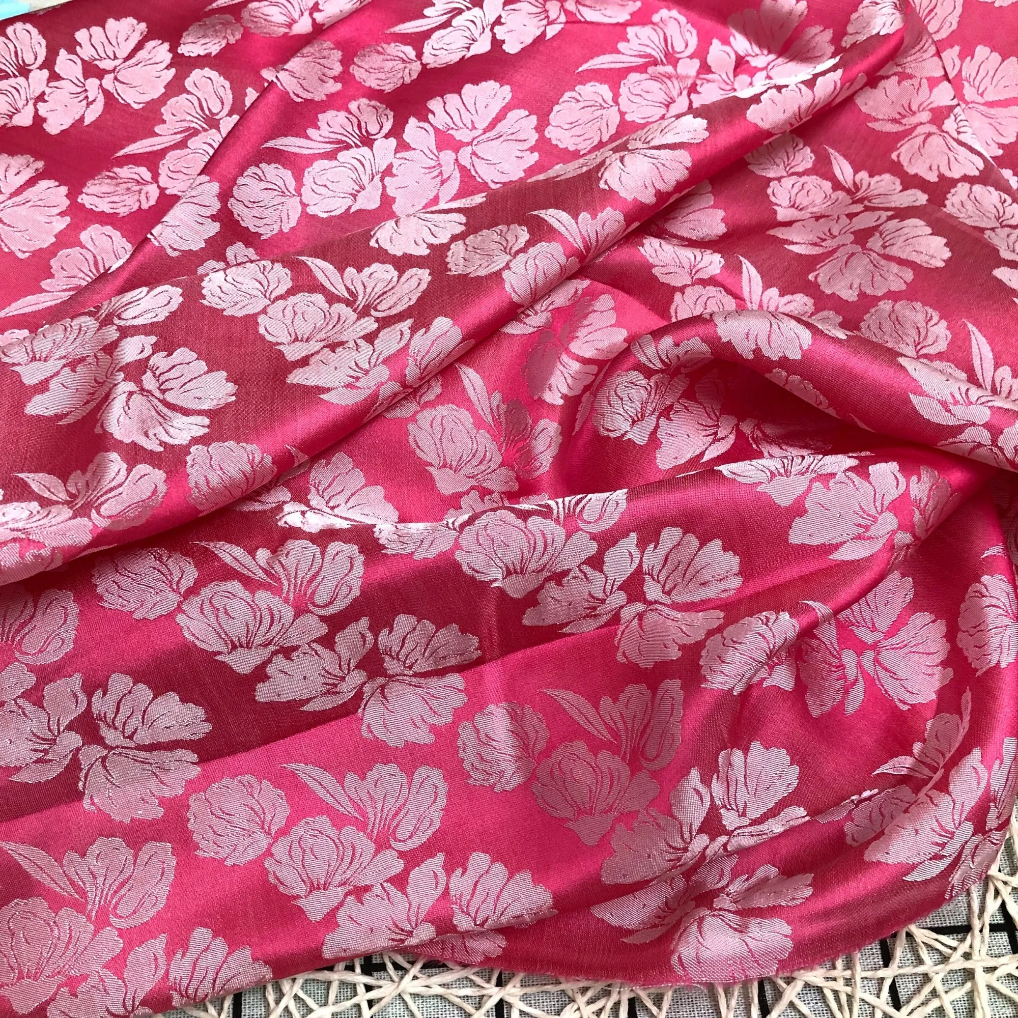 PURE MULBERRY SILK fabric by the yard - Floral silk - Handmade fabric – Dress making – Silk for sewing - Gift for women - Sewing clothes