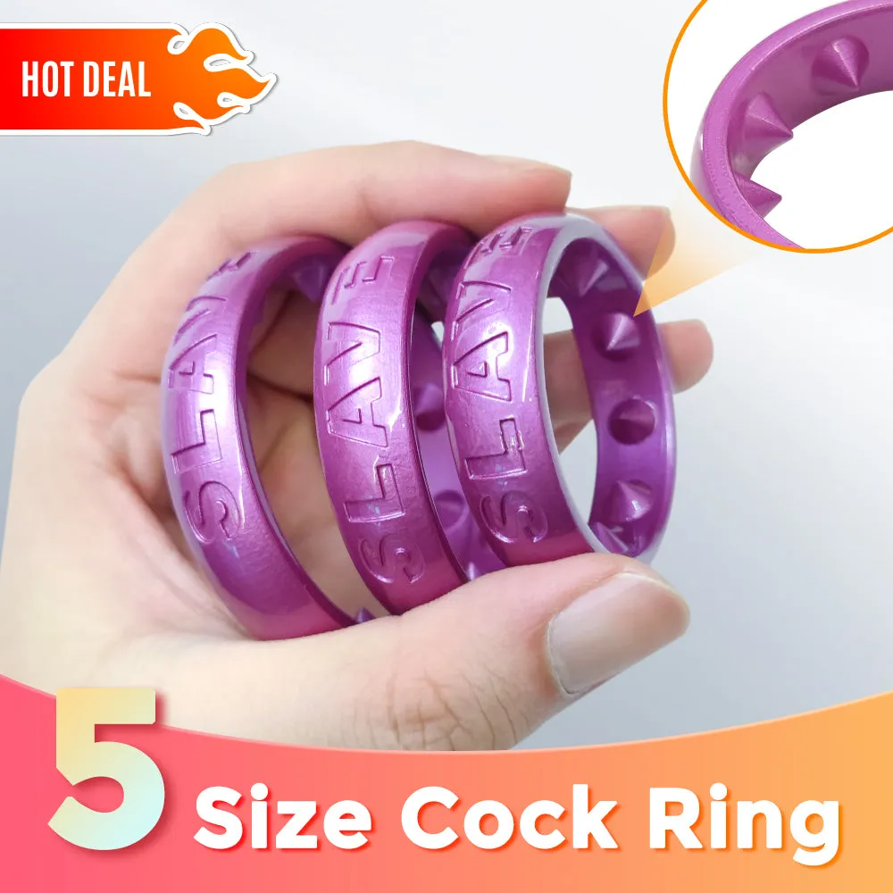 Purple BDSM Spiked Slave Delay Ejaculation Cock Rings