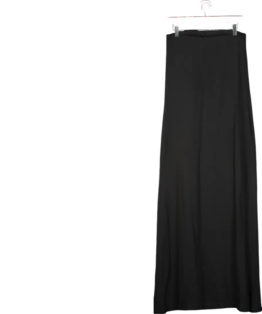 Raey Black Bandeau-neck Silk-satin Maxi Dress UK 6