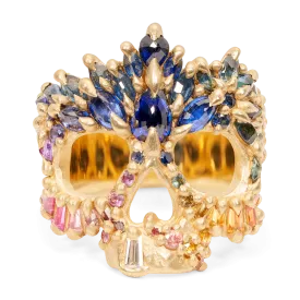 Rainbow Reverie Skull Ring - Size 8 - 11645