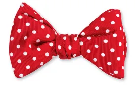 Red/ White Windsor Dots Bow Tie - B711