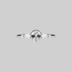 REMINISCENCE. Skull Head Onyx Silver Ring
