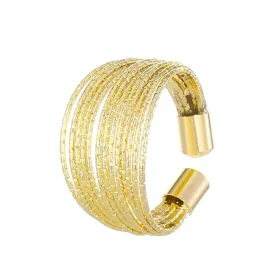 Reriti Multi-Layered Line Plain Ring - Gold