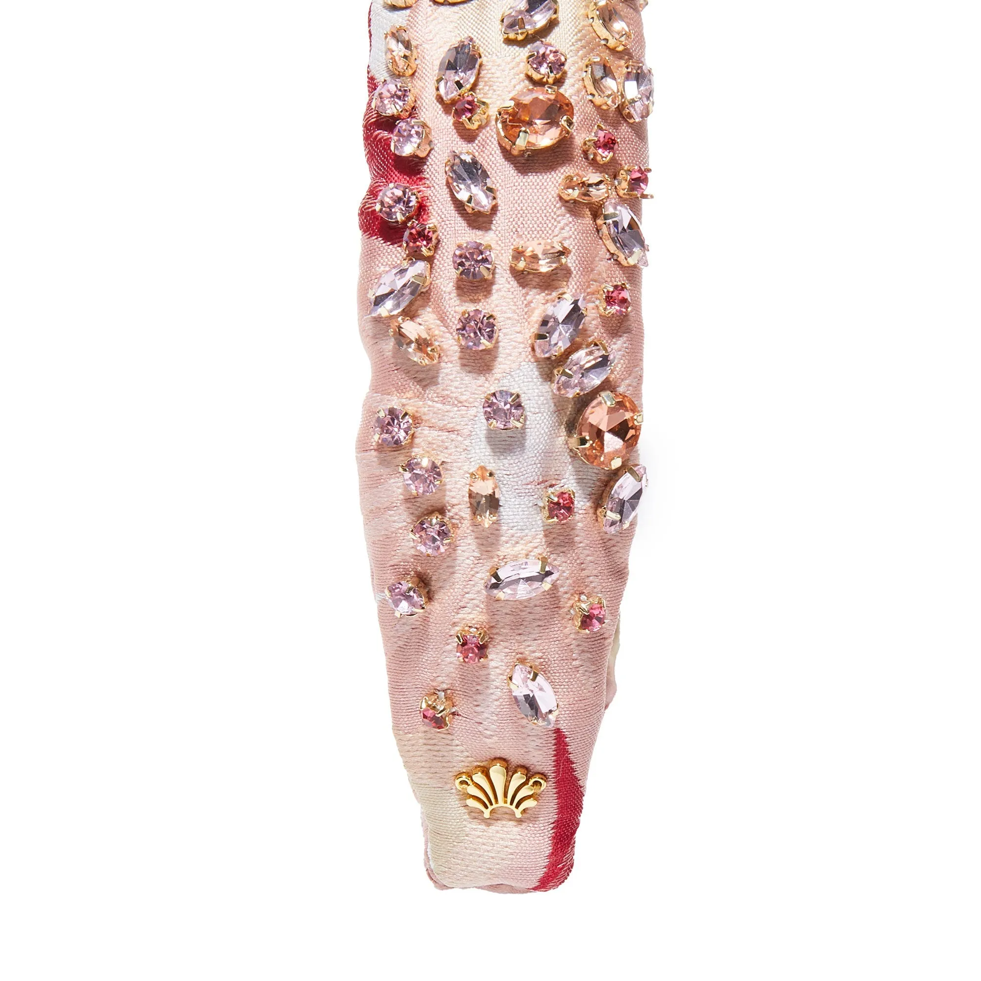 ROSE FLORAL SLIM KNOTTED EMBELLISHED HEADBAND
