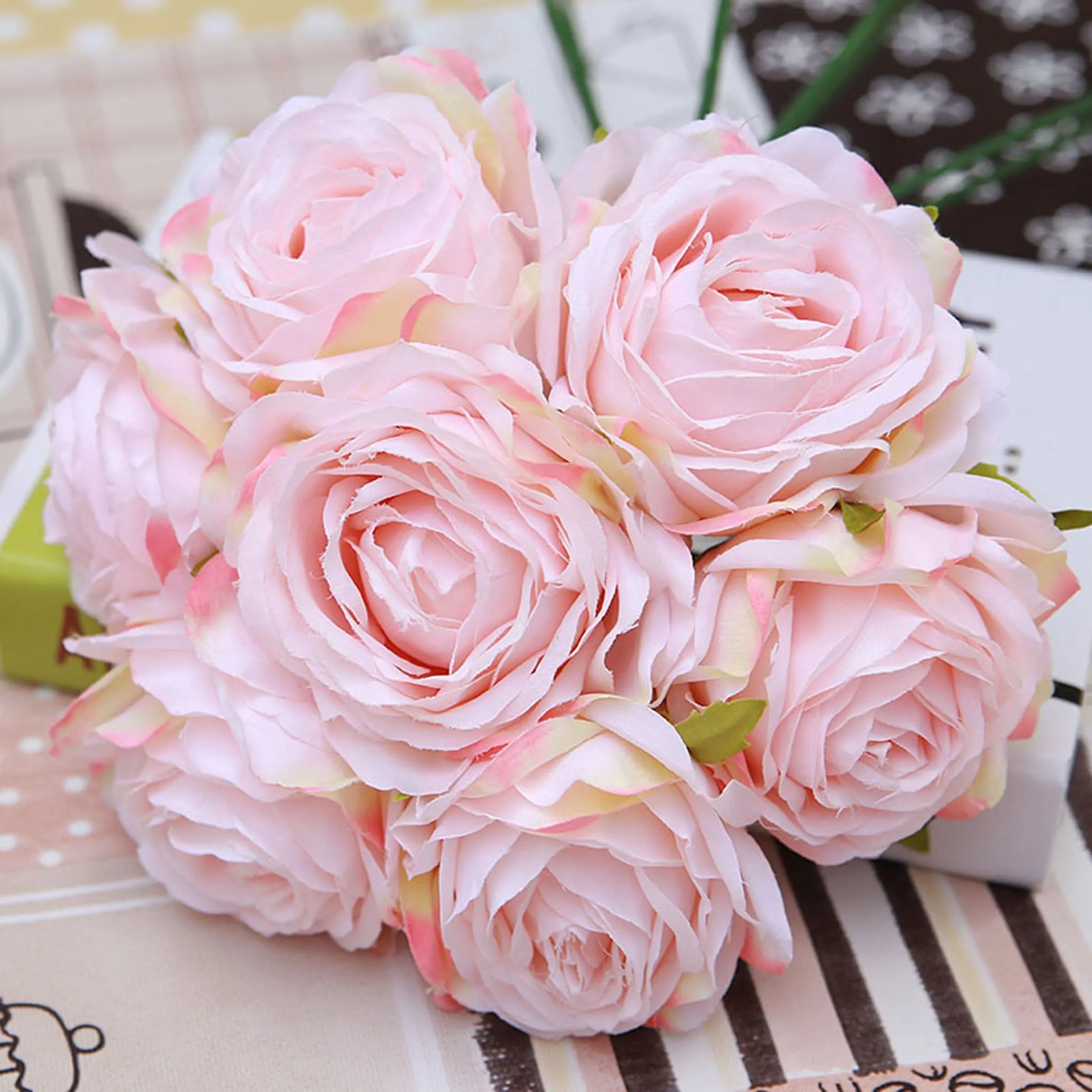 Silk Flowers Bulk Cabbge Roses Wholesale