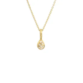 SMALL DROP SIGN WITH DIAMONDS 18K YELLOW GOLD
