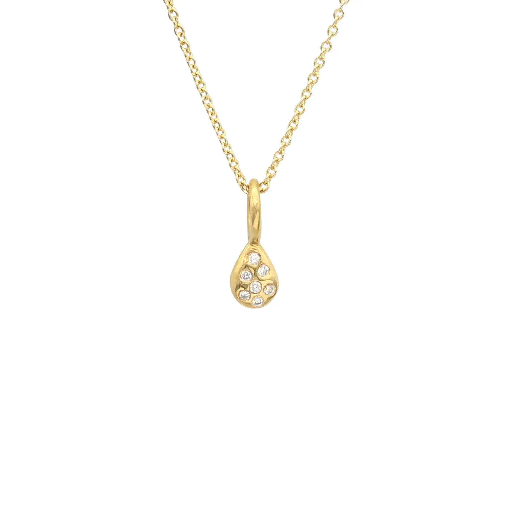 SMALL DROP SIGN WITH DIAMONDS 18K YELLOW GOLD