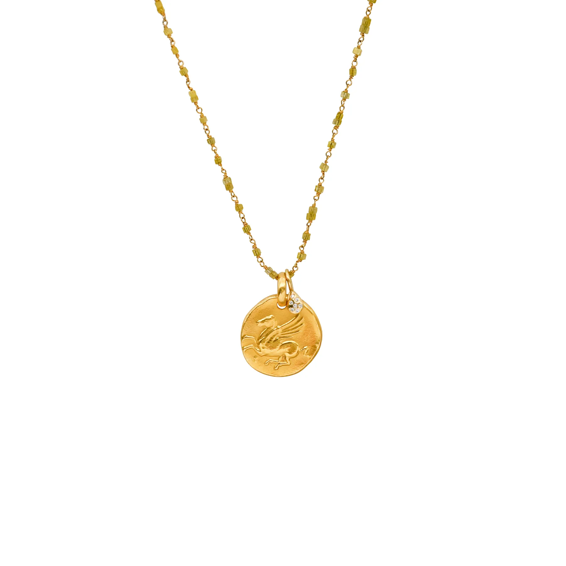 SMALL DROP SIGN WITH DIAMONDS 18K YELLOW GOLD