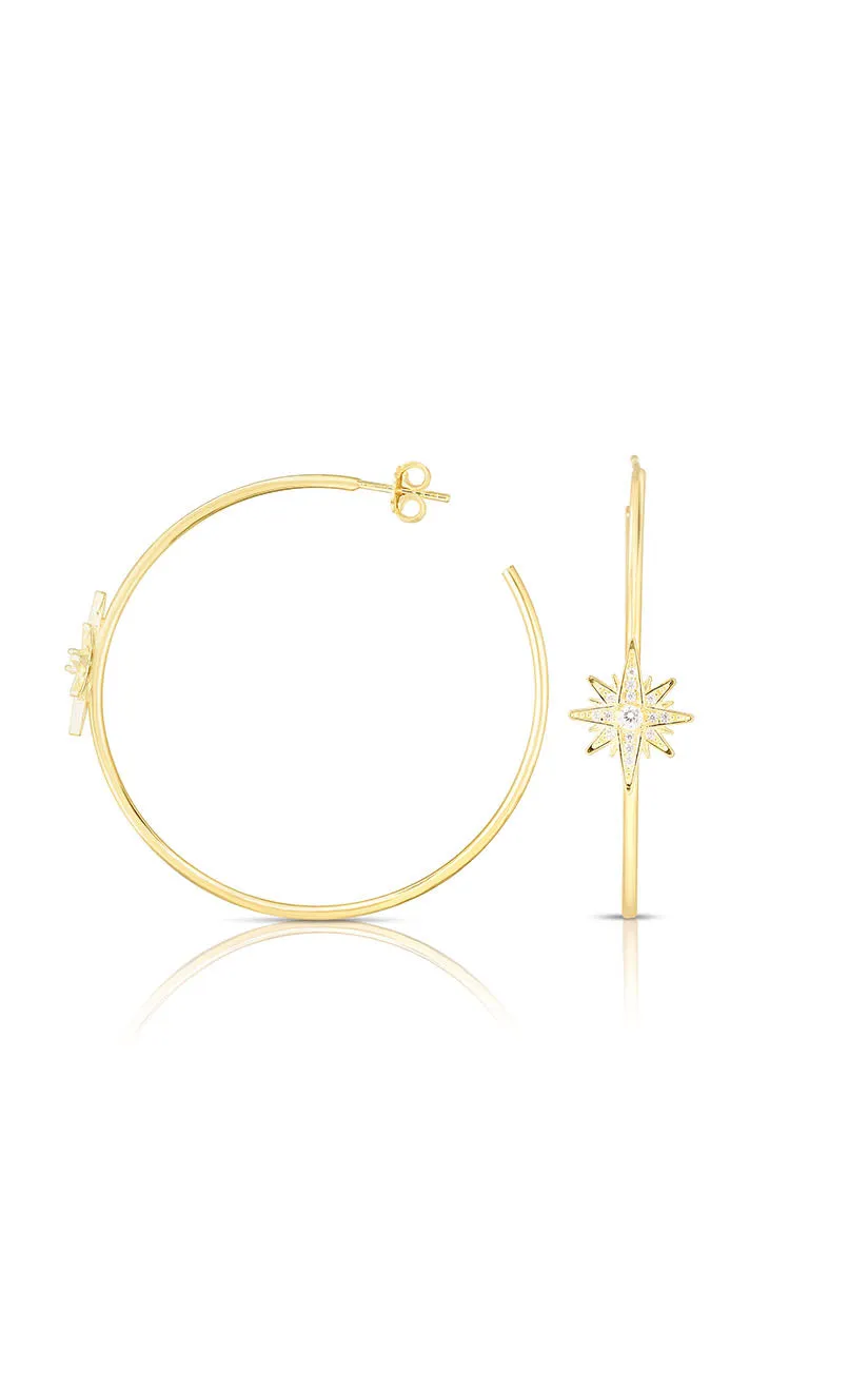 Starburst Thin Hoop Earring