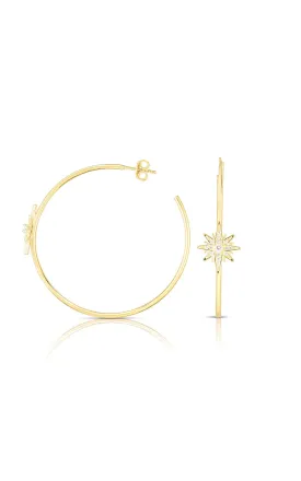 Starburst Thin Hoop Earring