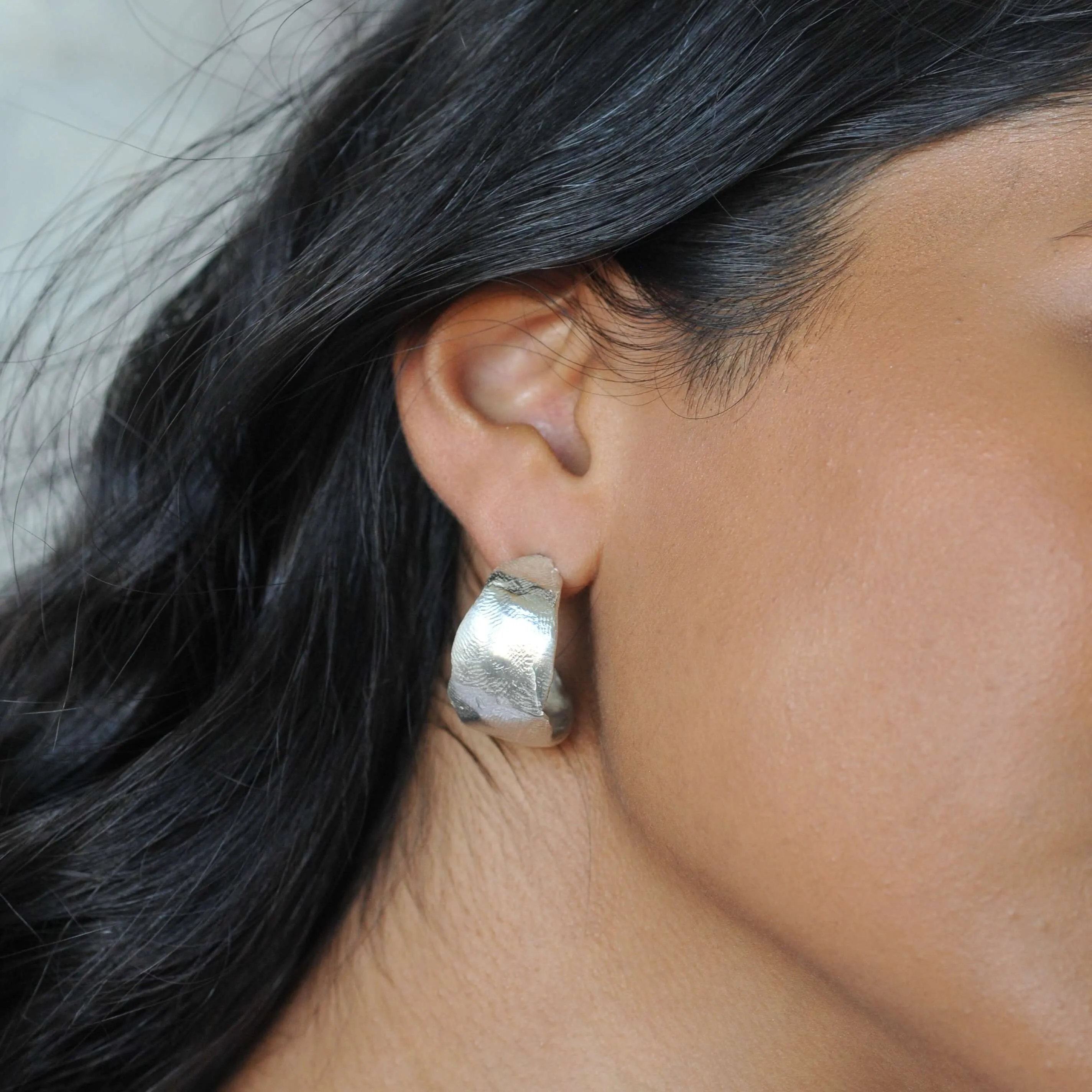 Statement Silver Hoop Earrings